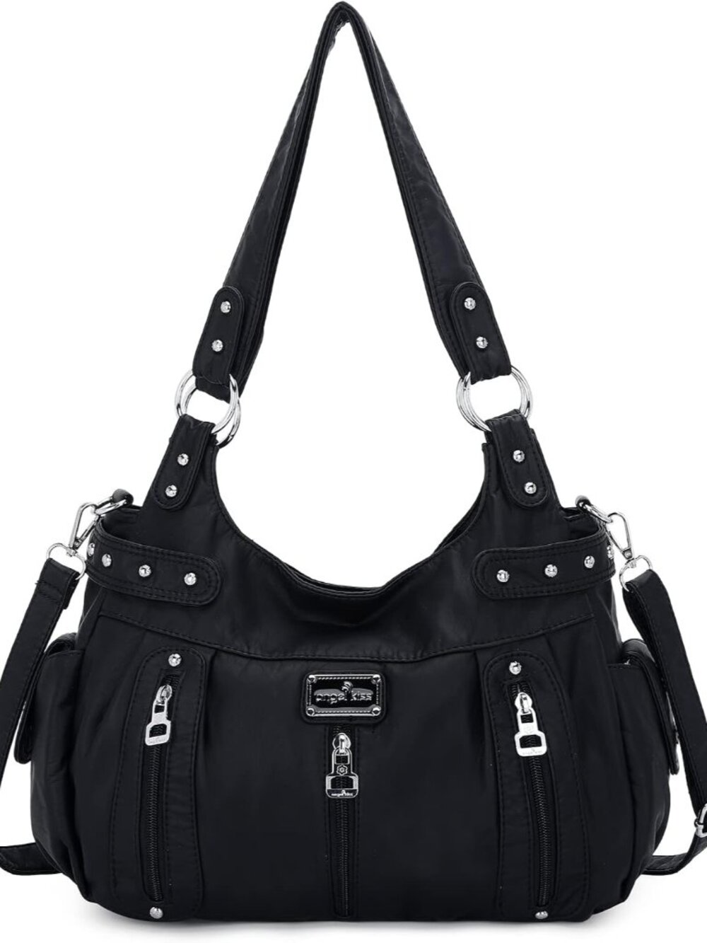 Large Purses and Handbags for Women Washed Faux Leather Crossbody Hobo Satchel S